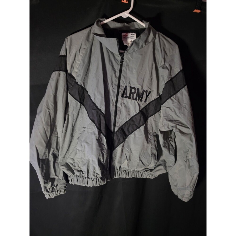 Skilcraft US Army IPFU PT Training Windbreaker Jacket Grey Men Medium
